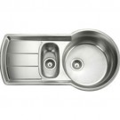 keyhole inset 1 1/2 bowl and drainer,brushed stainless steel finish