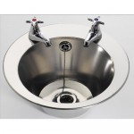 fin290r2th round inset basin 385mm diameter featuring two tap holes