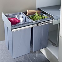 Pull-out recycling bin, 40 litres 3 compartments