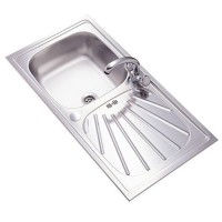 reginox pr101s single bowl sink and drainer stainless steel