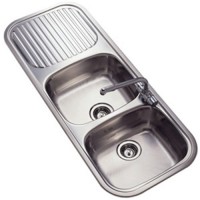 reginox rl201s regent 30 double kitchen sink and drainer stainless steel