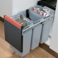 cube 30 pull-out waste bin, 3x 10 litre bins