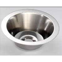 fin290rno round inset bowl 340mm diameter stainless steel no over flow