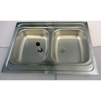 fmk htm64 Double Bowl stainless steel sink no overflow